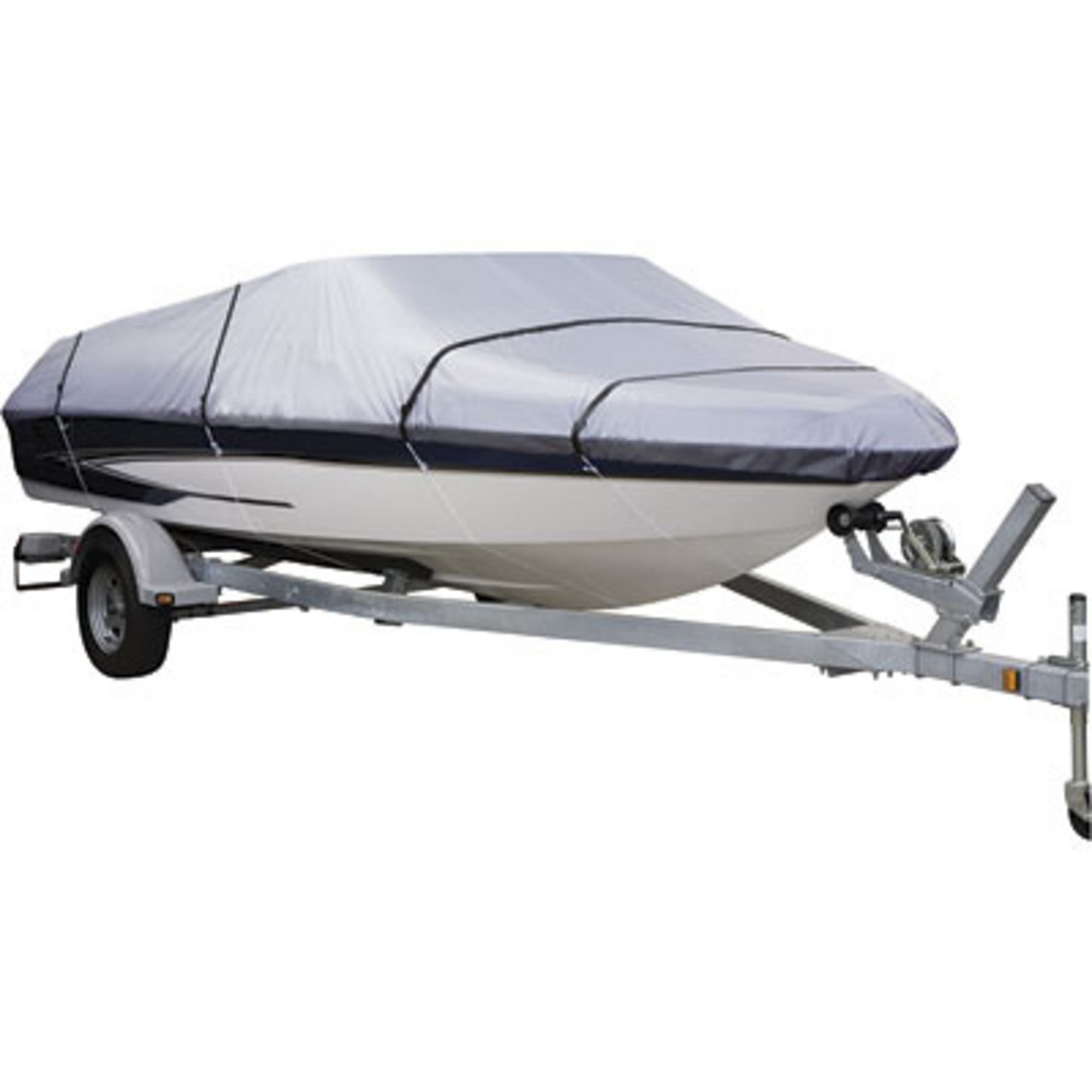 Classic Accessories Silver-Max Polyester Boat Cover – Fits 14ft.–16ft. V-Hull Fishing Boats, Model# 87114
